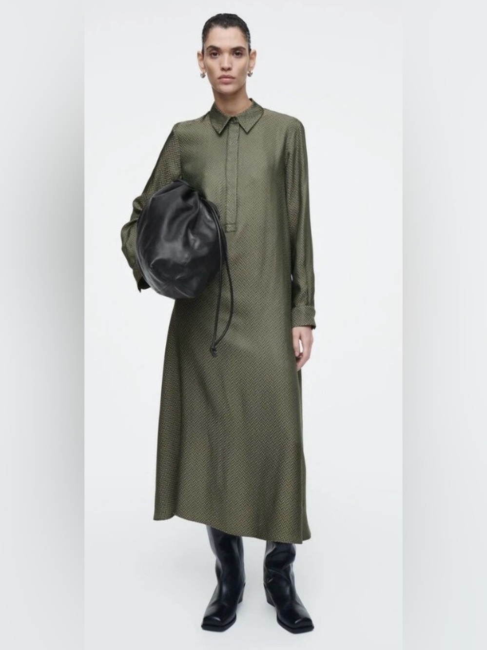 COS Herringbone Shirt Dress NWT Size 6